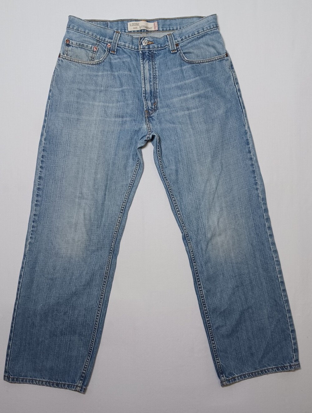 Y2K 2009 Levi's 569 Loose Straight Jeans 34X32 Medium Wash Denim